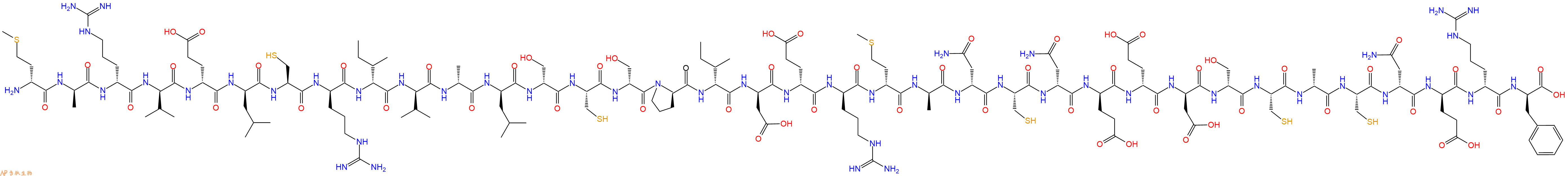 专肽生物产品H2N-DMet-DAla-DArg-DVal-DGlu-DLeu-Cys-DArg-DIle-DVal-DAla-DLeu-DSer-Cys-DSer-DPro-DIle-DAsp-DGlu-DArg-DMet-DAla-DAsn-Cys-DAsn-DGlu-DGlu-DAsp-DSer-Cys-DAla-Cys-DAsn-DGlu-DArg-DPhe-OH