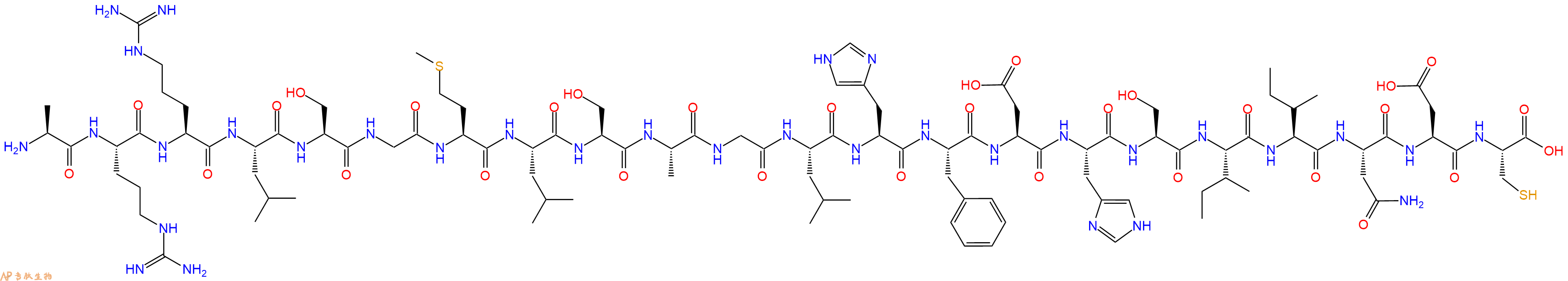 专肽生物产品H2N-Ala-Arg-Arg-Leu-Ser-Gly-Met-Leu-Ser-Ala-Gly-Leu-His-Phe-Asp-His-Ser-Ile-Ile-Asn-Asp-Cys-OH
