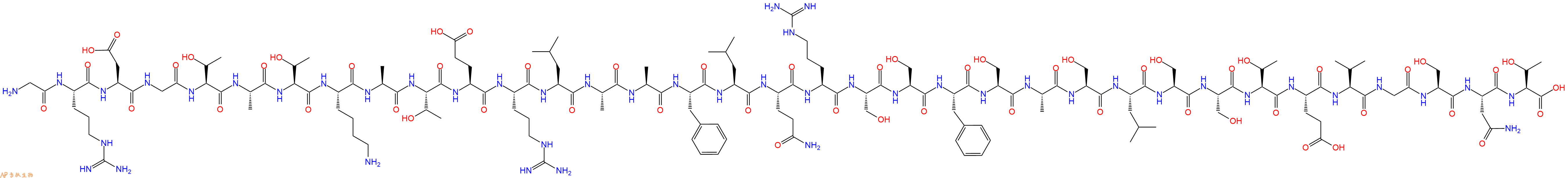 专肽生物产品H2N-Gly-Arg-Asp-Gly-Thr-Ala-Thr-Lys-Ala-Thr-Glu-Arg-Leu-Ala-Ala-Phe-Leu-Gln-Arg-Ser-Ser-Phe-Ser-Ala-Ser-Leu-Ser-Ser-Thr-Glu-Val-Gly-Ser-Asn-Thr-OH