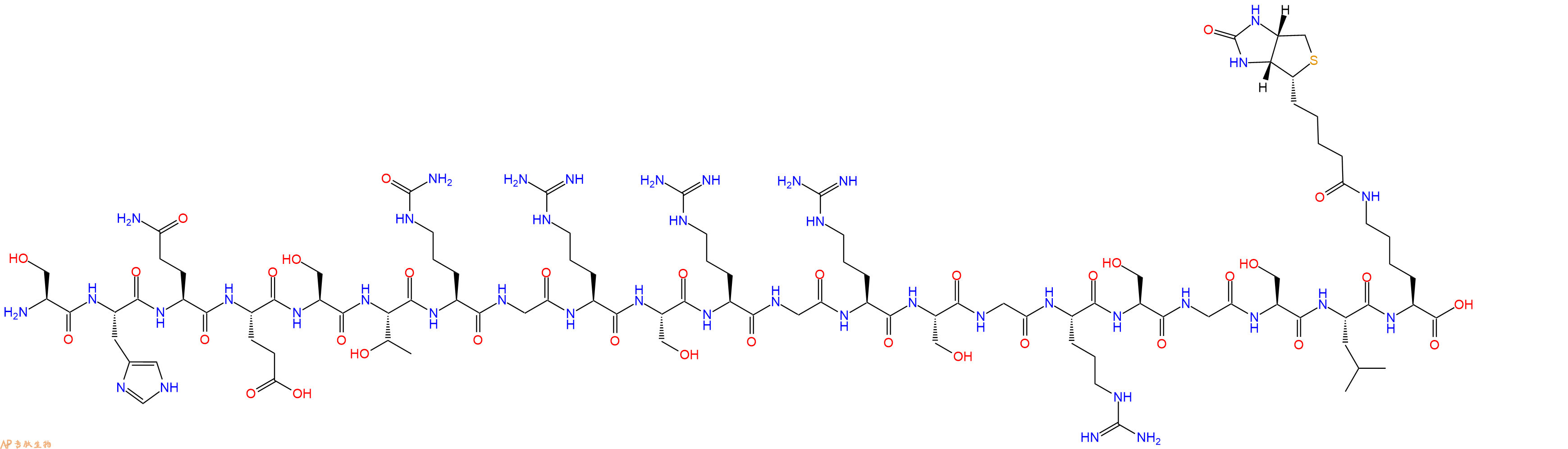 专肽生物产品H2N-Ser-His-Gln-Glu-Ser-Thr-Cit-Gly-Arg-Ser-Arg-Gly-Arg-Ser-Gly-Arg-Ser-Gly-Ser-Leu-Lys(Biotin)-OH