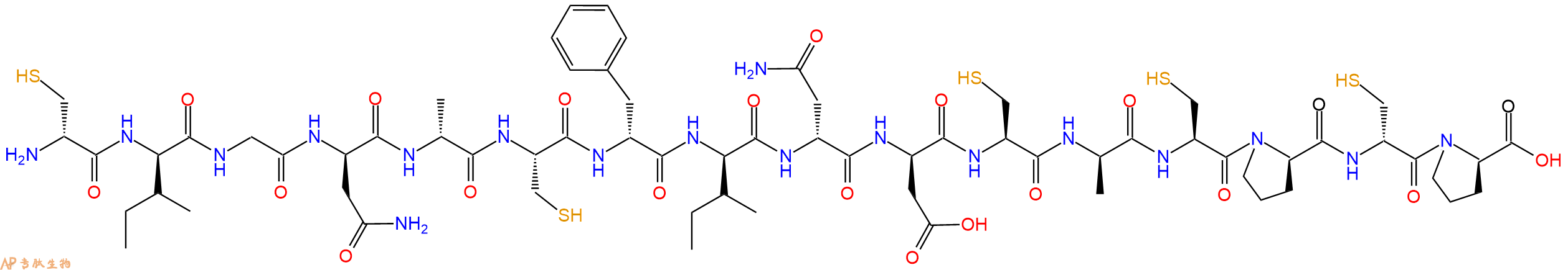 专肽生物产品H2N-DCys-DIle-Gly-DAsn-DAla-Cys-DPhe-DIle-DAsn-DAsp-Cys-DAla-Cys-DPro-DCys-DPro-OH