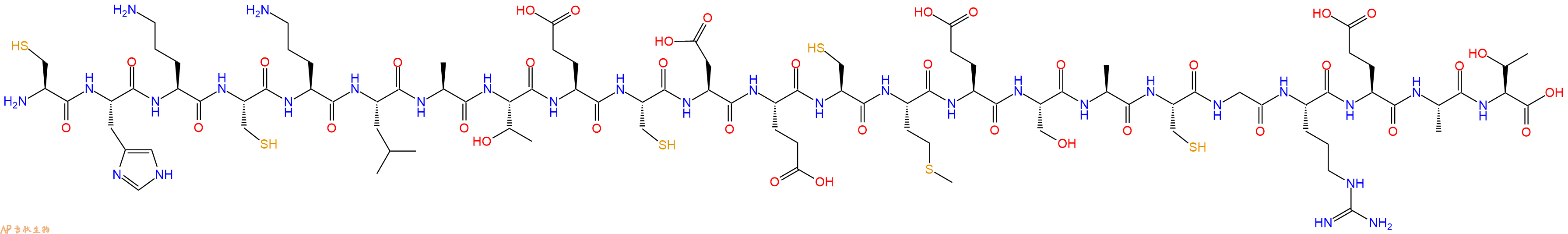 专肽生物产品H2N-Cys-His-Orn-Cys-Orn-Leu-Ala-Thr-Glu-Cys-Asp-Glu-Cys-Met-Glu-Ser-Ala-Cys-Gly-Arg-Glu-Ala-Thr-OH