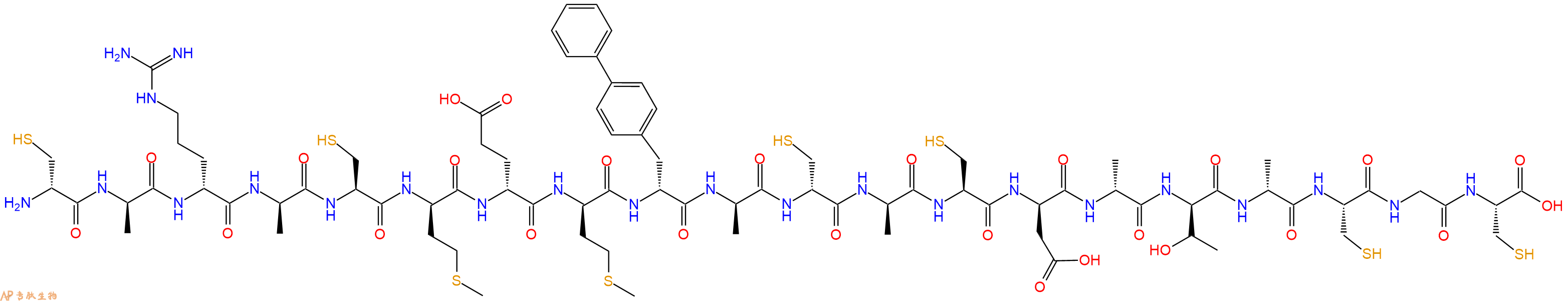 专肽生物产品H2N-DCys-DAla-DArg-DAla-Cys-DMet-DGlu-DMet-DBip-DAla-DCys-DAla-Cys-DAsp-DAla-DThr-DAla-Cys-Gly-Cys-OH