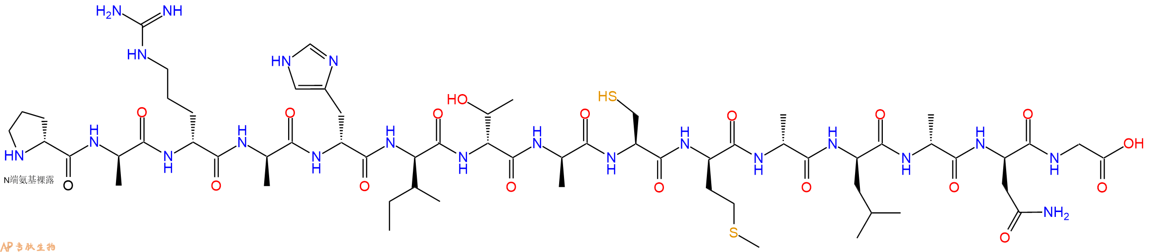 专肽生物产品H2N-DPro-DAla-DArg-DAla-DHis-DIle-DThr-DAla-Cys-DMet-DAla-DLeu-DAla-DAsn-Gly-OH
