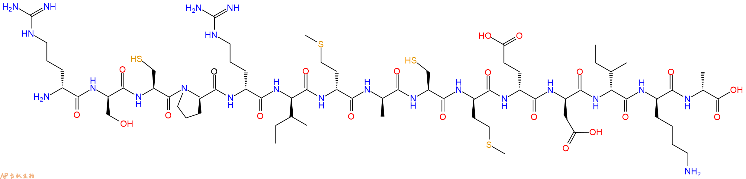 专肽生物产品H2N-DArg-DSer-Cys-DPro-DArg-DIle-DMet-DAla-Cys-DMet-DGlu-DAsp-DIle-DLys-DAla-OH