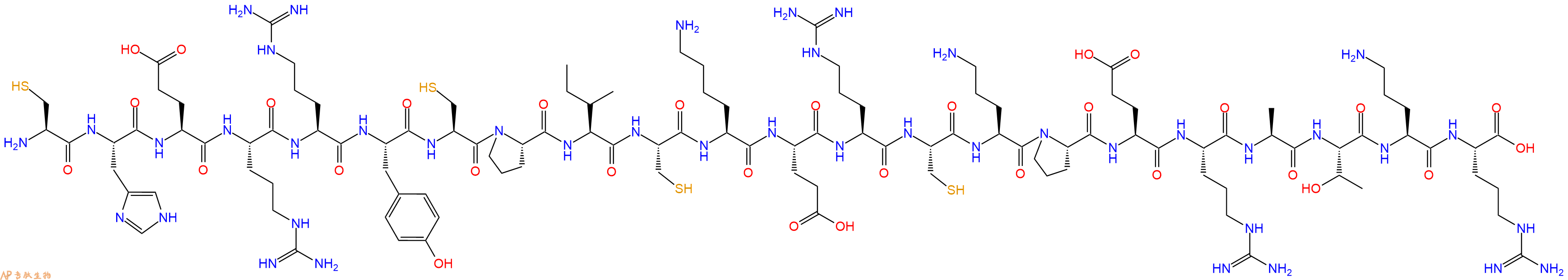 专肽生物产品H2N-Cys-His-Glu-Arg-Arg-Tyr-Cys-Pro-Ile-Cys-Lys-Glu-Arg-Cys-Orn-Pro-Glu-Arg-Ala-Thr-Orn-Arg-OH