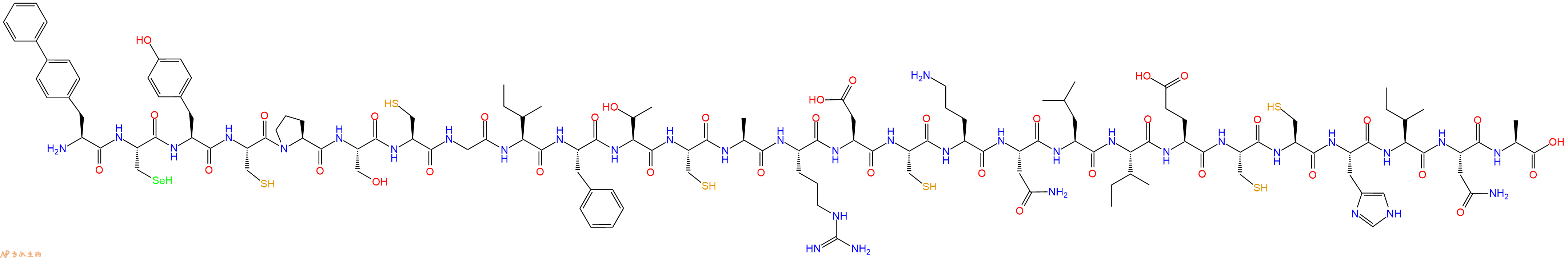专肽生物产品H2N-Bip-Sec-Tyr-Cys-Pro-Ser-Cys-Gly-Ile-Phe-Thr-Cys-Ala-Arg-Asp-Cys-Orn-Asn-Leu-Ile-Glu-Cys-Cys-His-Ile-Asn-Ala-OH