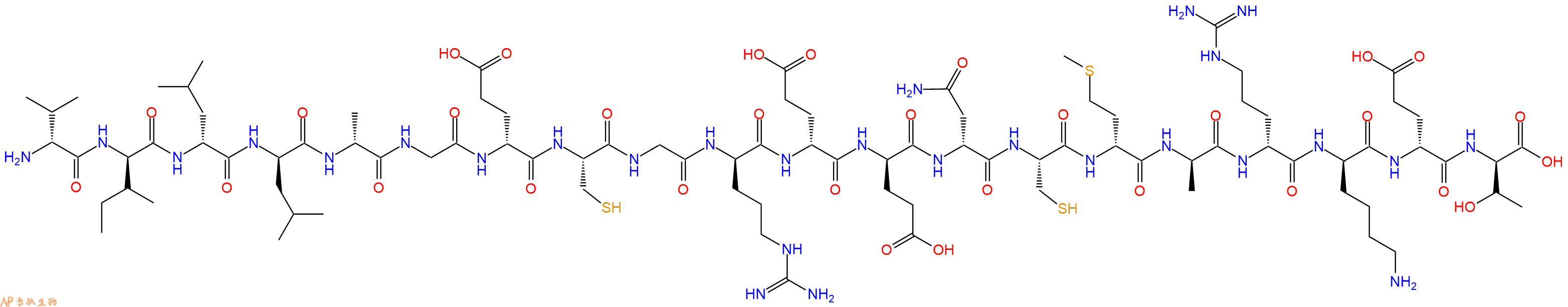 专肽生物产品H2N-DVal-DIle-DLeu-DLeu-DAla-Gly-DGlu-Cys-Gly-DArg-DGlu-DGlu-DAsn-Cys-DMet-DAla-DArg-DLys-DGlu-DThr-OH