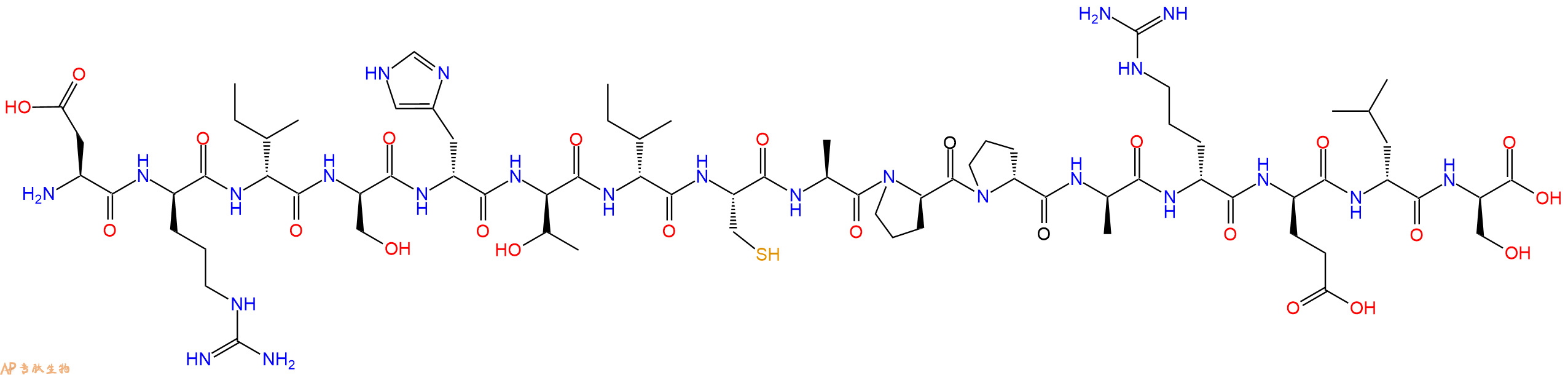 专肽生物产品H2N-Asp-DArg-DIle-DSer-DHis-DThr-DIle-Cys-Ala-DPro-DPro-DAla-DArg-DGlu-DLeu-DSer-OH