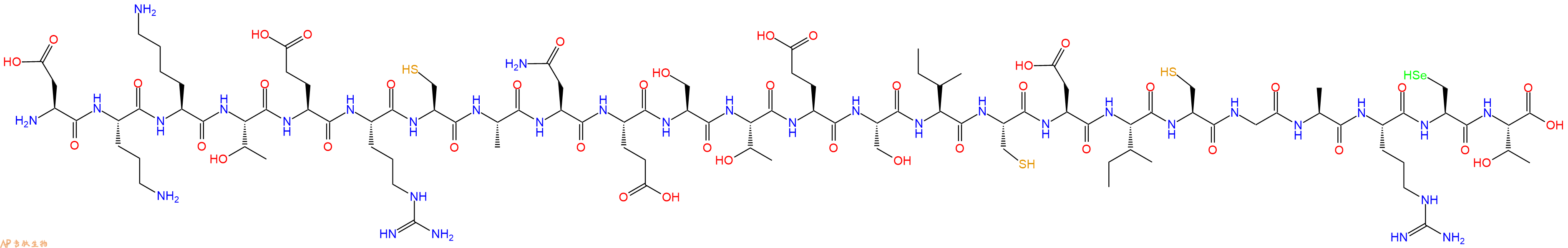 专肽生物产品H2N-Asp-Orn-Lys-Thr-Glu-Arg-Cys-Ala-Asn-Glu-Ser-Thr-Glu-Ser-Ile-Cys-Asp-Ile-Cys-Gly-Ala-Arg-Sec-Thr-OH