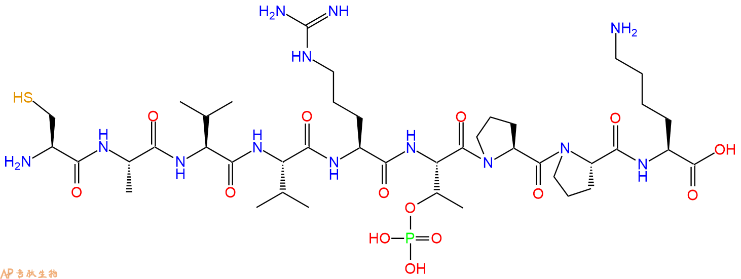 专肽生物产品H2N-Cys-Ala-Val-Val-Arg-pThr-Pro-Pro-Lys-OH
