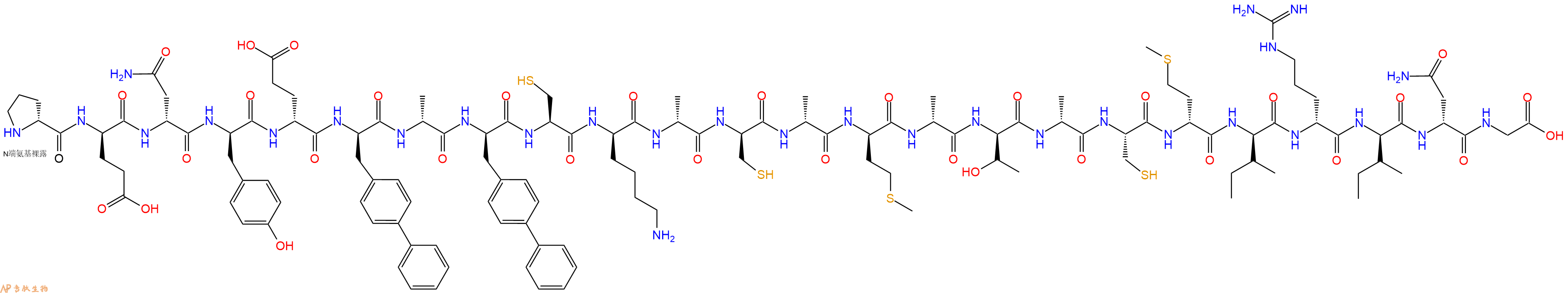 专肽生物产品H2N-DPro-DGlu-DAsn-DTyr-DGlu-DBip-DAla-DBip-Cys-DLys-DAla-DCys-DAla-DMet-DAla-DThr-DAla-Cys-DMet-DIle-DArg-DIle-DAsn-Gly-OH