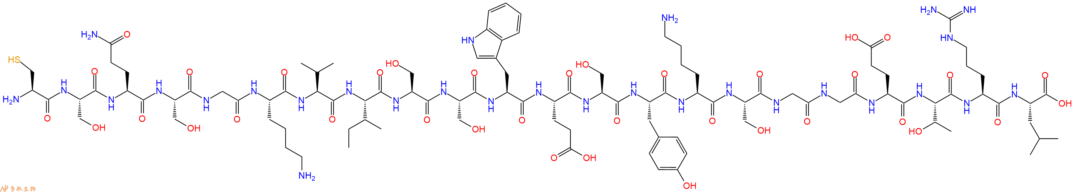 专肽生物产品H2N-Cys-Ser-Gln-Ser-Gly-Lys-Val-Ile-Ser-Ser-Trp-Glu-Ser-Tyr-Lys-Ser-Gly-Gly-Glu-Thr-Arg-Leu-OH