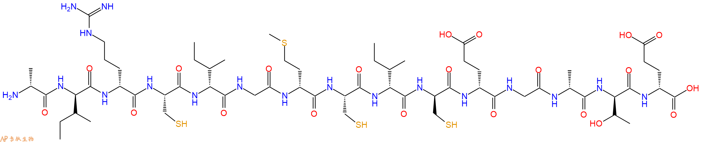 专肽生物产品H2N-DAla-DIle-DArg-Cys-DIle-Gly-DMet-Cys-DIle-DCys-DGlu-Gly-DAla-DThr-DGlu-OH