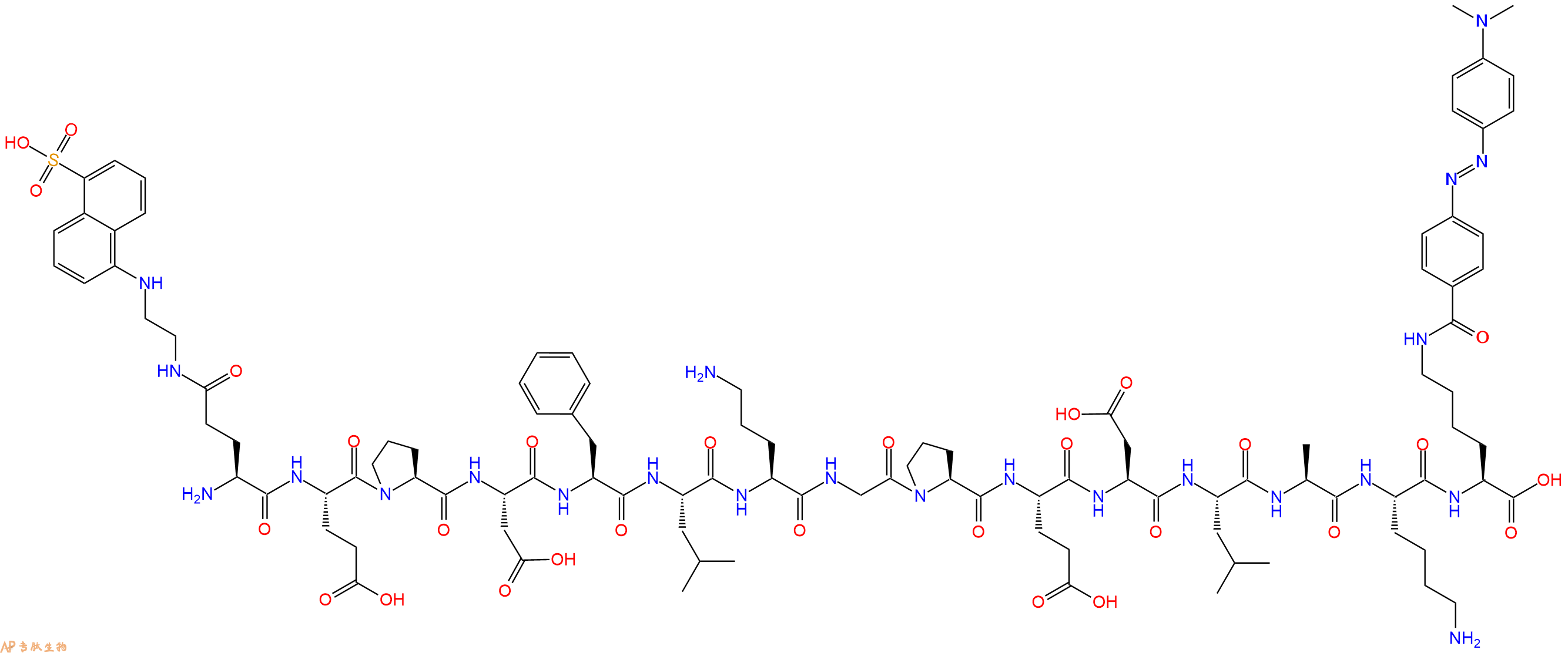 专肽生物产品H2N-Glu(Edans)-Glu-Pro-Asp-Phe-Leu-Orn-Gly-Pro-Glu-Asp-Leu-Ala-Lys-Lys(Dabcyl)-OH