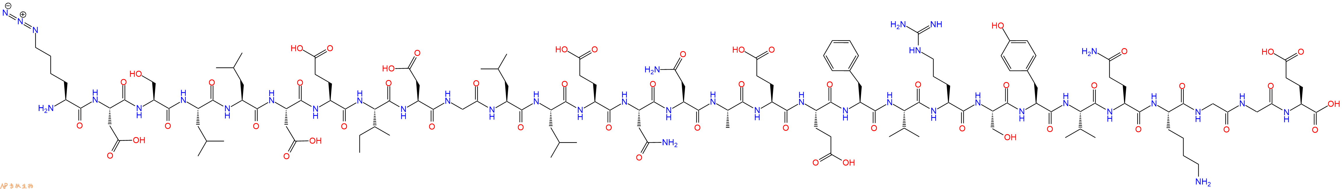 专肽生物产品H2N-Lys(N3)-Asp-Ser-Leu-Leu-Asp-Glu-Ile-Asp-Gly-Leu-Leu-Glu-Asn-Asn-Ala-Glu-Glu-Phe-Val-Arg-Ser-Tyr-Val-Gln-Lys-Gly-Gly-Glu-OH