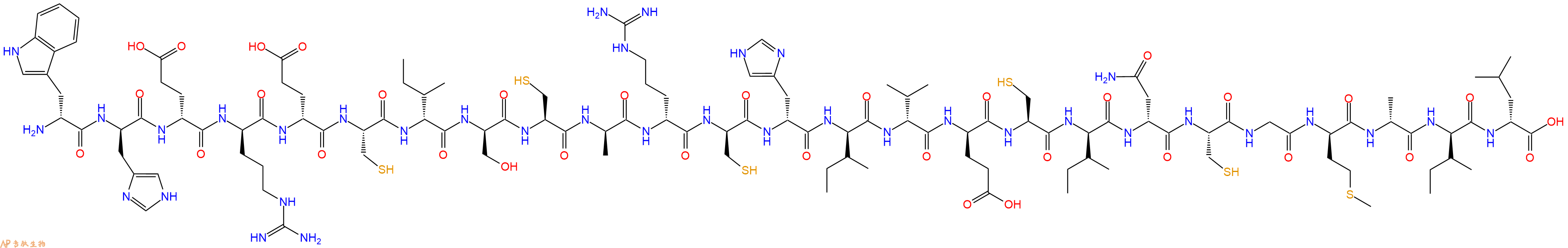 专肽生物产品H2N-DTrp-DHis-DGlu-DArg-DGlu-Cys-DIle-DSer-Cys-DAla-DArg-DCys-DHis-DIle-DVal-DGlu-Cys-DIle-DAsn-Cys-Gly-DMet-DAla-DIle-DLeu-OH