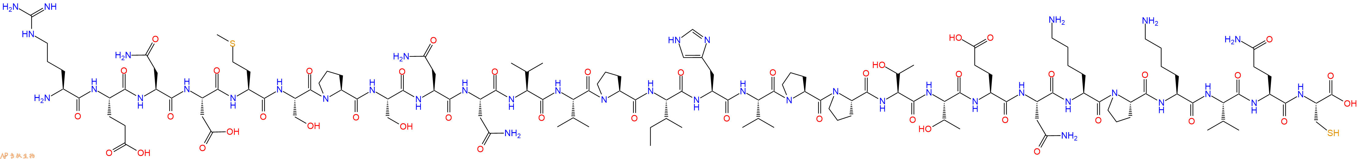 专肽生物产品H2N-Arg-Glu-Asn-Asp-Met-Ser-Pro-Ser-Asn-Asn-Val-Val-Pro-Ile-His-Val-Pro-Pro-Thr-Thr-Glu-Asn-Lys-Pro-Lys-Val-Gln-Cys-OH