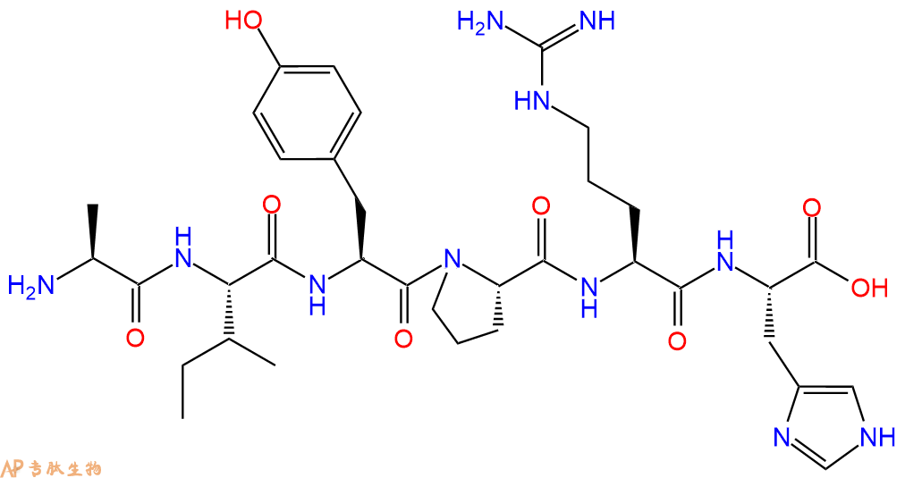 专肽生物产品H2N-Ala-Ile-Tyr-Pro-Arg-His-OH