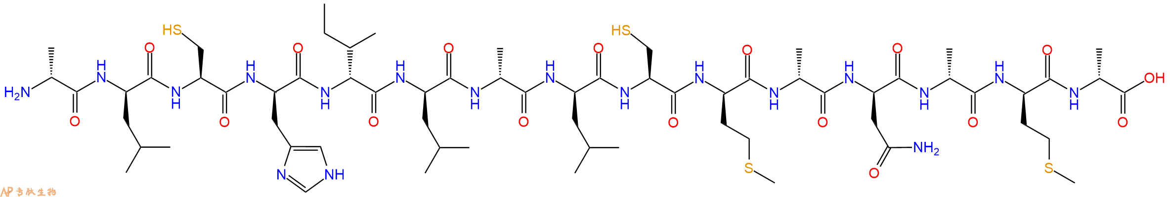 专肽生物产品H2N-DAla-DLeu-Cys-DHis-DIle-DLeu-DAla-DLeu-Cys-DMet-DAla-DAsn-DAla-DMet-DAla-OH