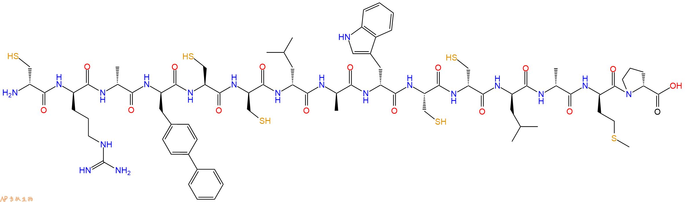 专肽生物产品H2N-DCys-DArg-DAla-DBip-Cys-DCys-DLeu-DAla-DTrp-Cys-DCys-DLeu-DAla-DMet-DPro-OH