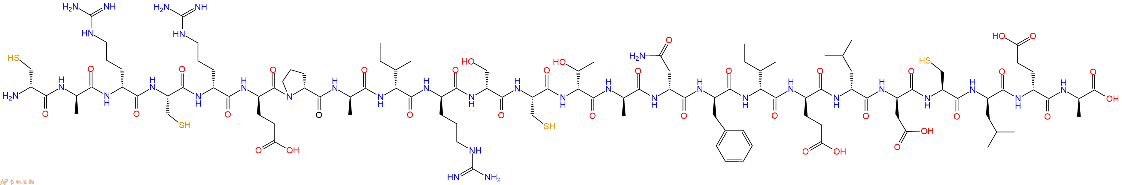 专肽生物产品H2N-DCys-DAla-DArg-Cys-DArg-DGlu-DPro-DAla-DIle-DArg-DSer-Cys-DThr-DAla-DAsn-DPhe-DIle-DGlu-DLeu-DAsp-Cys-DLeu-DGlu-DAla-OH