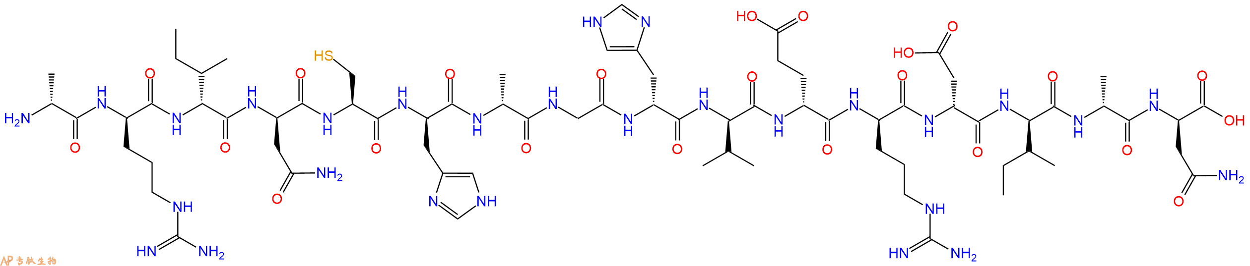 专肽生物产品H2N-DAla-DArg-DIle-DAsn-Cys-DHis-DAla-Gly-DHis-DVal-DGlu-DArg-DAsp-DIle-DAla-DAsn-OH
