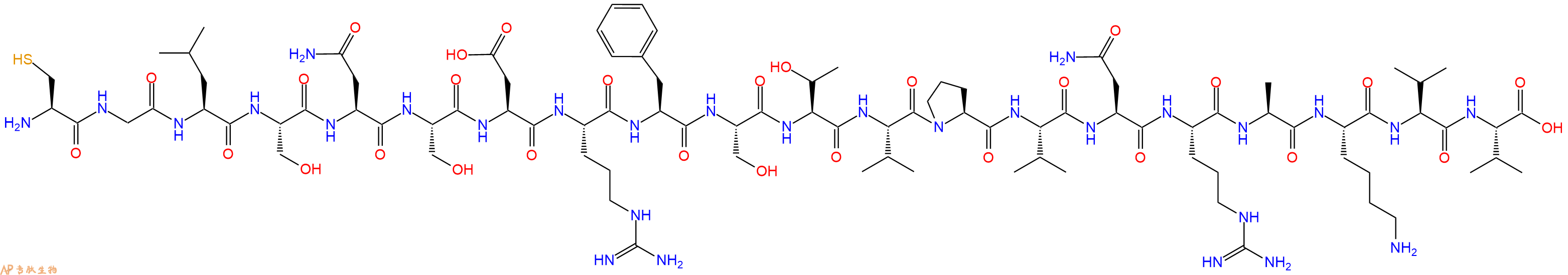 专肽生物产品H2N-Cys-Gly-Leu-Ser-Asn-Ser-Asp-Arg-Phe-Ser-Thr-Val-Pro-Val-Asn-Arg-Ala-Lys-Val-Val-OH