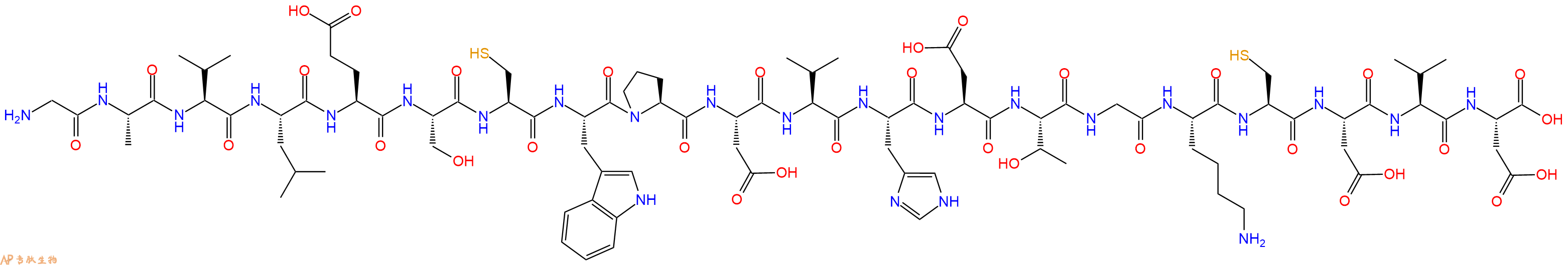 专肽生物产品H2N-Gly-Ala-Val-Leu-Glu-Ser-Cys-Trp-Pro-Asp-Val-His-Asp-Thr-Gly-Lys-Cys-Asp-Val-Asp-OH