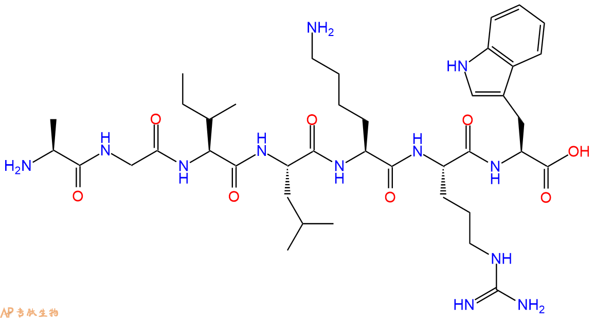 专肽生物产品H2N-Ala-Gly-Ile-Leu-Lys-Arg-Trp-OH