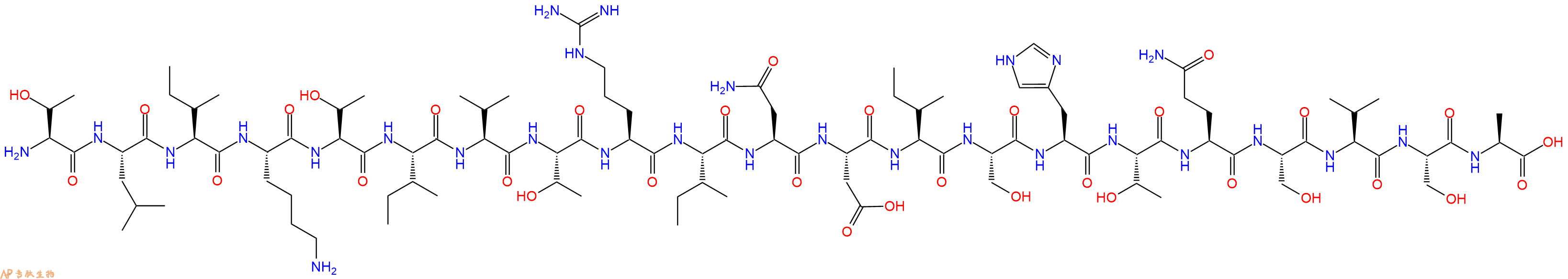 专肽生物产品H2N-Thr-Leu-Ile-Lys-Thr-Ile-Val-Thr-Arg-Ile-Asn-Asp-Ile-Ser-His-Thr-Gln-Ser-Val-Ser-Ala-OH