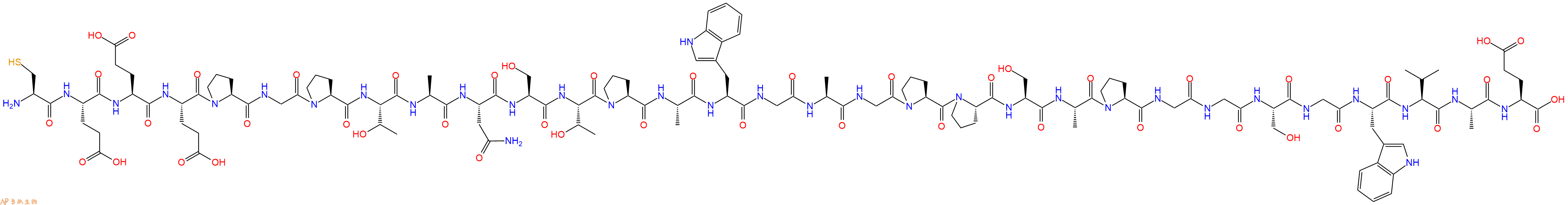 专肽生物产品H2N-Cys-Glu-Glu-Glu-Pro-Gly-Pro-Thr-Ala-Asn-Ser-Thr-Pro-Ala-Trp-Gly-Ala-Gly-Pro-Pro-Ser-Ala-Pro-Gly-Gly-Ser-Gly-Trp-Val-Ala-Glu-OH