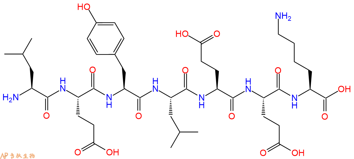 专肽生物产品H2N-Leu-Glu-Tyr-Leu-Glu-Glu-Lys-OH