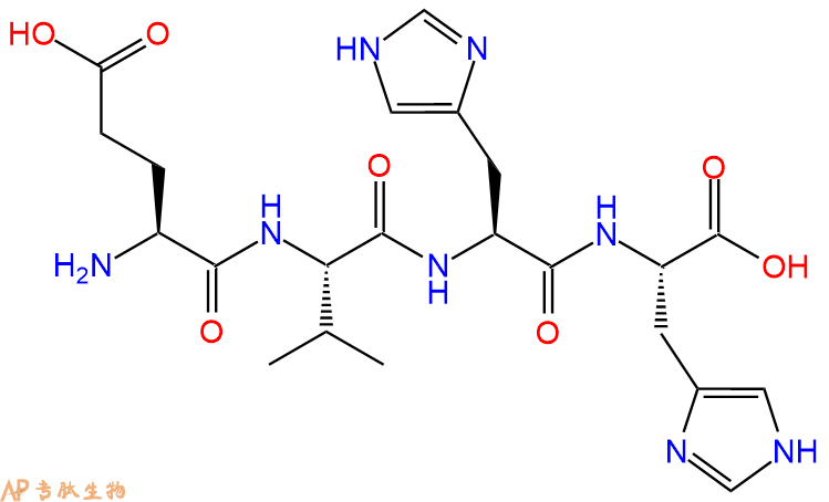 专肽生物产品H2N-Glu-Val-His-His-OH