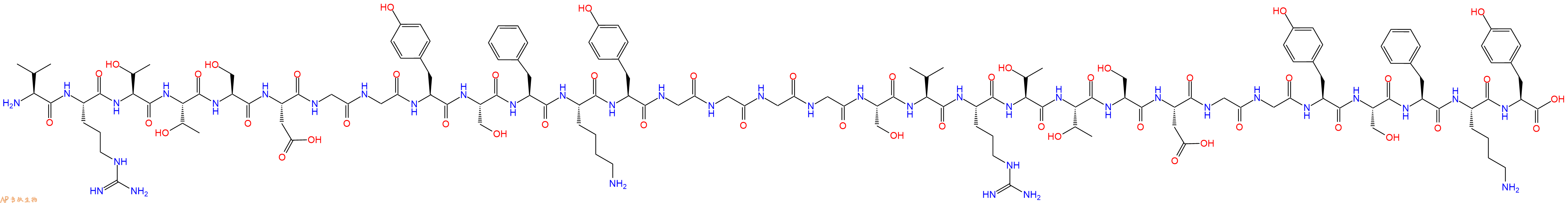 专肽生物产品H2N-Val-Arg-Thr-Thr-Ser-Asp-Gly-Gly-Tyr-Ser-Phe-Lys-Tyr-Gly-Gly-Gly-Gly-Ser-Val-Arg-Thr-Thr-Ser-Asp-Gly-Gly-Tyr-Ser-Phe-Lys-Tyr-OH