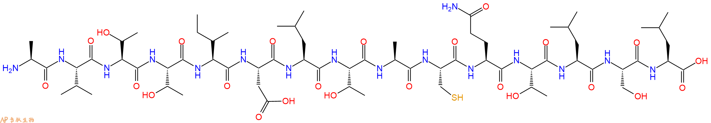 专肽生物产品H2N-Ala-Val-Thr-Thr-Ile-Asp-Leu-Thr-Ala-Cys-Gln-Thr-Leu-Ser-Leu-OH