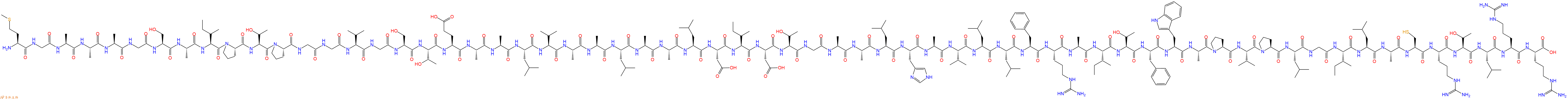 专肽生物产品H2N-Met-Gly-Ala-Ala-Ala-Gly-Ser-Ala-Ile-Pro-Thr-Pro-Gly-Gly-Val-Gly-Ser-Thr-Glu-Ala-Ala-Leu-Val-Ala-Ala-Leu-Ala-Ala-Leu-Asp-Ile-Asp-Thr-Gly-Ala-Ala-Leu-His-Ala-Val-Leu-Leu-Phe-Arg-Ala-Ile-Thr-Phe-Trp-Ala-Pro-Val-Pro-Leu-Gly-Ile-Leu-Ala-Cys-Arg-Thr-Leu-Arg-