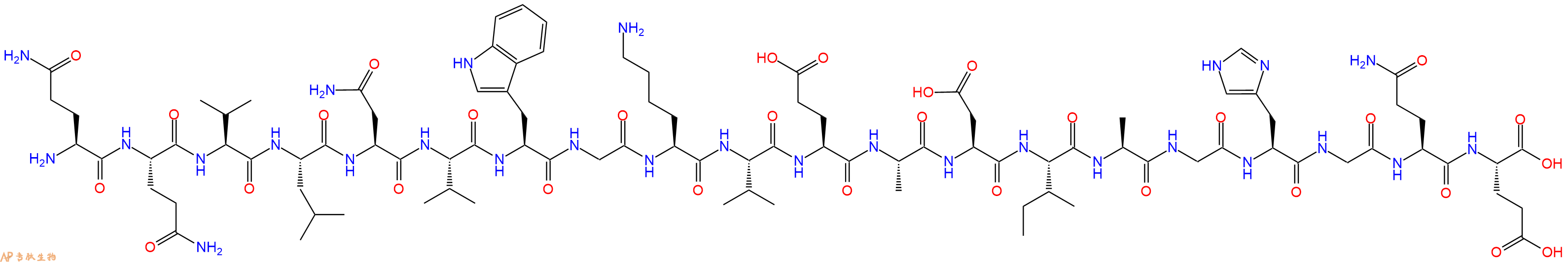 专肽生物产品H2N-Gln-Gln-Val-Leu-Asn-Val-Trp-Gly-Lys-Val-Glu-Ala-Asp-Ile-Ala-Gly-His-Gly-Gln-Glu-OH