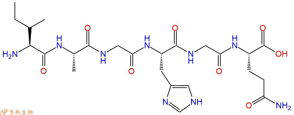 专肽生物产品H2N-Ile-Ala-Gly-His-Gly-Gln-OH