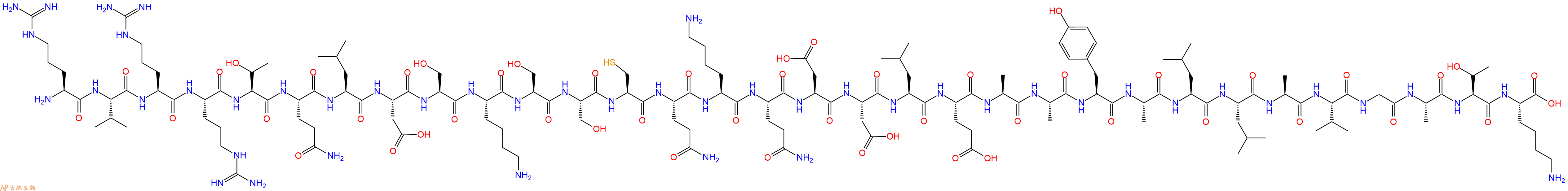 专肽生物产品H2N-Arg-Val-Arg-Arg-Thr-Gln-Leu-Asp-Ser-Lys-Ser-Ser-Cys-Gln-Lys-Gln-Asp-Asp-Leu-Glu-Ala-Ala-Tyr-Ala-Leu-Leu-Ala-Val-Gly-Ala-Thr-Lys-OH