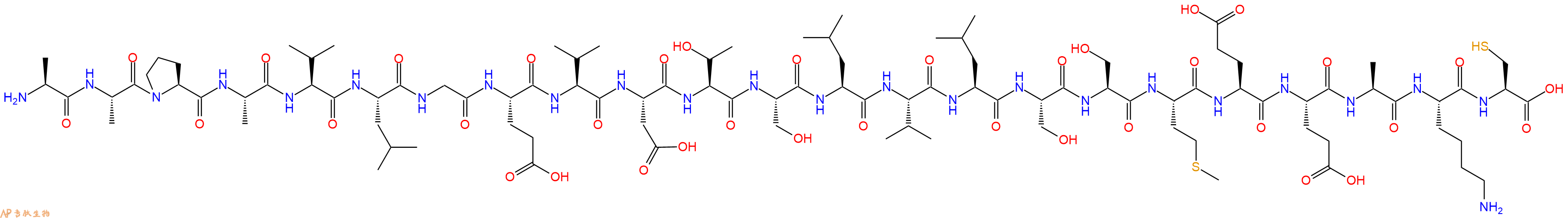 专肽生物产品H2N-Ala-Ala-Pro-Ala-Val-Leu-Gly-Glu-Val-Asp-Thr-Ser-Leu-Val-Leu-Ser-Ser-Met-Glu-Glu-Ala-Lys-Cys-OH