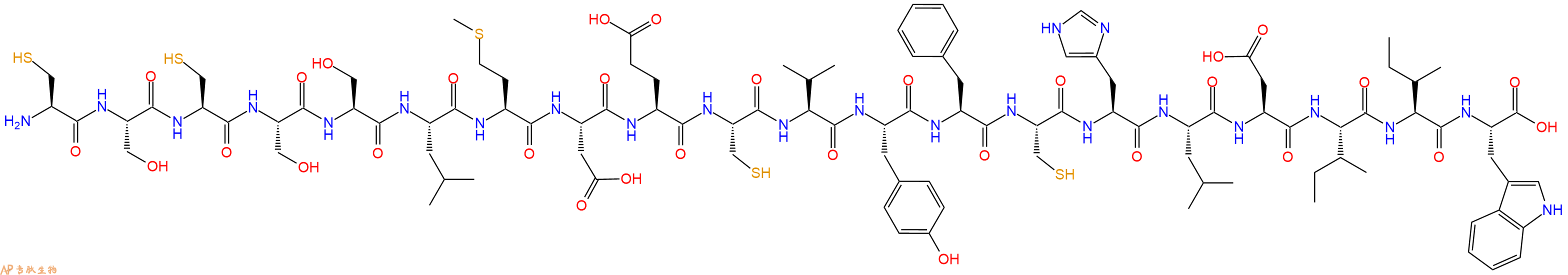 专肽生物产品H2N-Cys-Ser-Cys-Ser-Ser-Leu-Met-Asp-Glu-Cys-Val-Tyr-Phe-Cys-His-Leu-Asp-Ile-Ile-Trp-OH