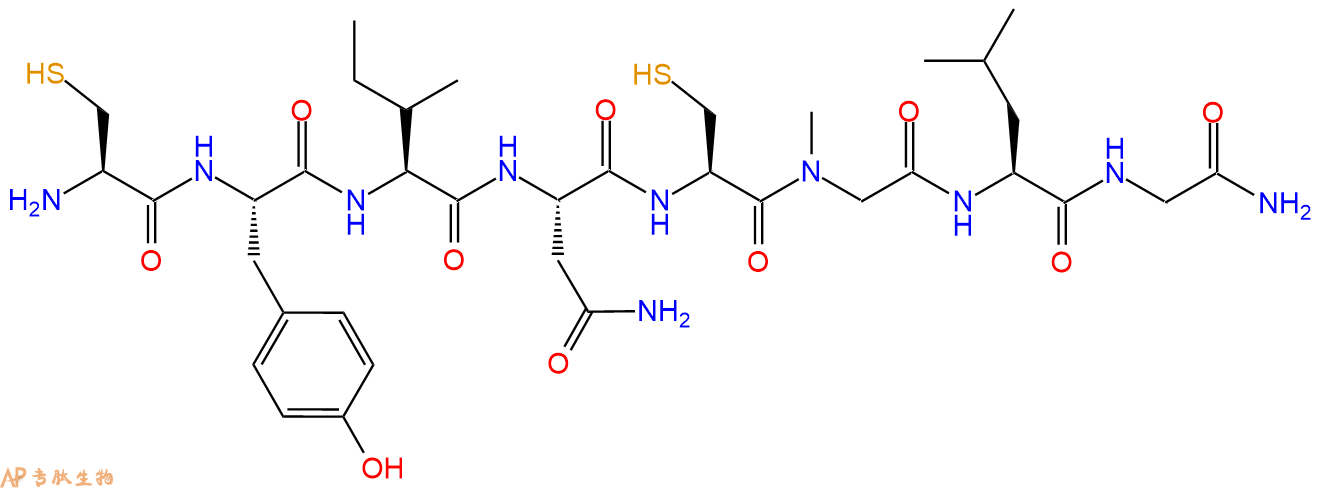 专肽生物产品H2N-Cys-Tyr-Ile-Asn-Cys-Sar-Leu-Gly-CONH2