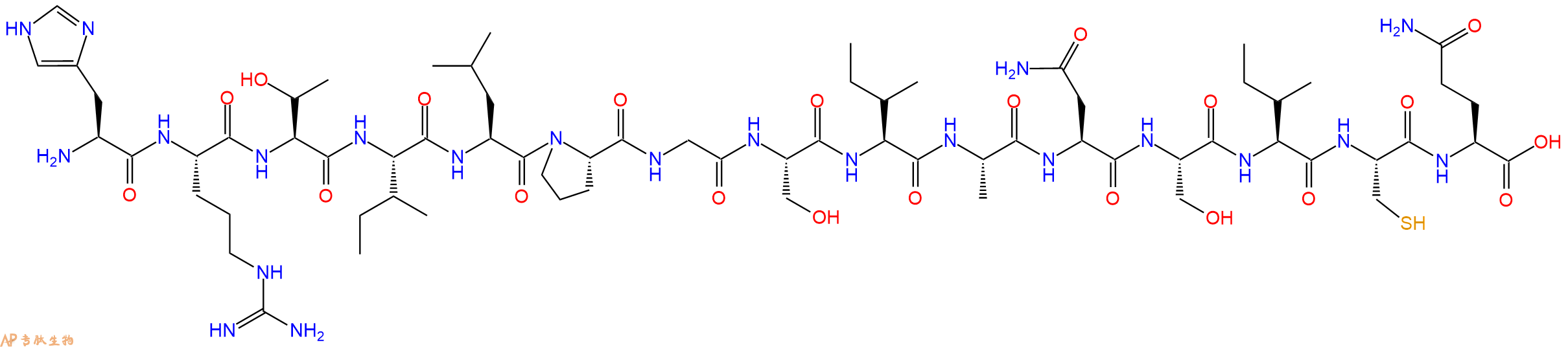 专肽生物产品H2N-His-Arg-Thr-Ile-Leu-Pro-Gly-Ser-Ile-Ala-Asn-Ser-Ile-Cys-Gln-OH