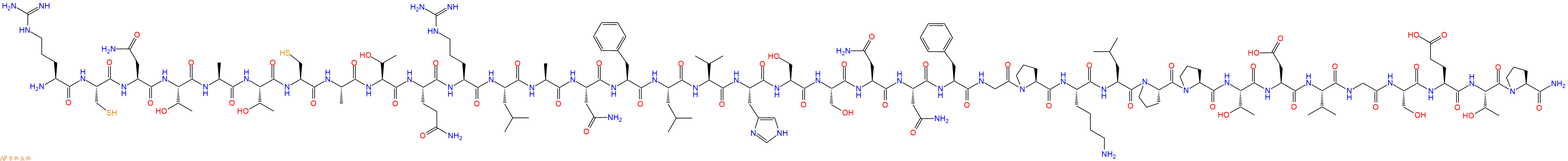 专肽生物产品H2N-Arg-Cys-Asn-Thr-Ala-Thr-Cys-Ala-Thr-Gln-Arg-Leu-Ala-Asn-Phe-Leu-Val-His-Ser-Ser-Asn-Asn-Phe-Gly-Pro-Lys-Leu-Pro-Pro-Thr-Asp-Val-Gly-Ser-Glu-Thr-Pro-CONH2