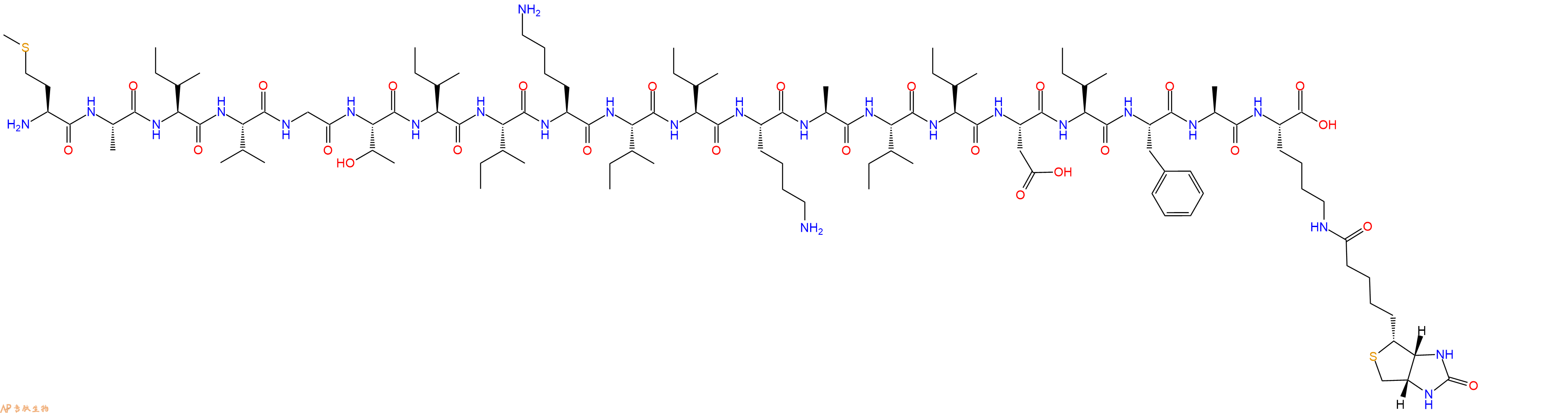 专肽生物产品H2N-Met-Ala-Ile-Val-Gly-Thr-Ile-Ile-Lys-Ile-Ile-Lys-Ala-Ile-Ile-Asp-Ile-Phe-Ala-Lys(Biotin)-OH