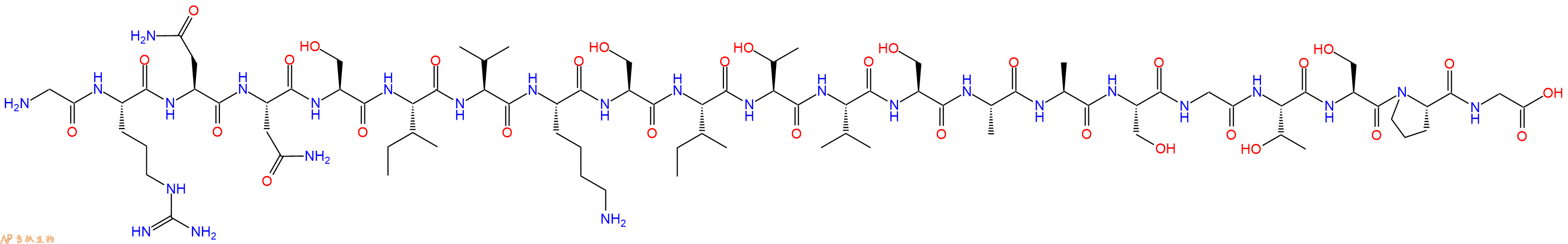 专肽生物产品H2N-Gly-Arg-Asn-Asn-Ser-Ile-Val-Lys-Ser-Ile-Thr-Val-Ser-Ala-Ala-Ser-Gly-Thr-Ser-Pro-Gly-OH