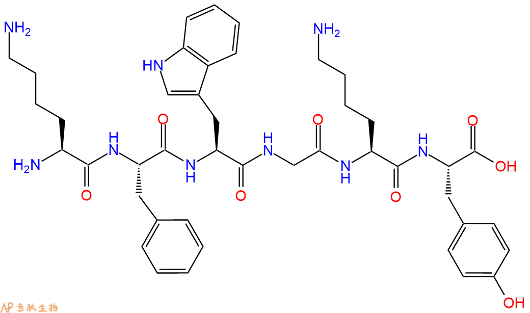 专肽生物产品H2N-Lys-Phe-Trp-Gly-Lys-Tyr-OH