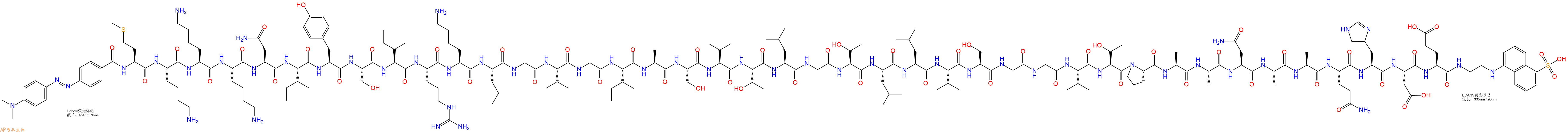 专肽生物产品DABCYL-Met-Lys-Lys-Lys-Asn-Ile-Tyr-Ser-Ile-Arg-Lys-Leu-Gly-Val-Gly-Ile-Ala-Ser-Val-Thr-Leu-Gly-Thr-Leu-Leu-Ile-Ser-Gly-Gly-Val-Thr-Pro-Ala-Ala-Asn-Ala-Ala-Gln-His-Asp-Glu-EDANS