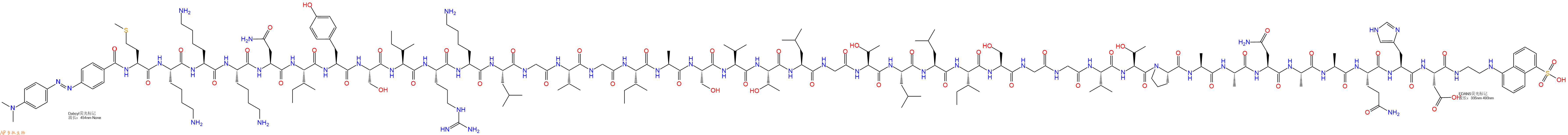 专肽生物产品DABCYL-Met-Lys-Lys-Lys-Asn-Ile-Tyr-Ser-Ile-Arg-Lys-Leu-Gly-Val-Gly-Ile-Ala-Ser-Val-Thr-Leu-Gly-Thr-Leu-Leu-Ile-Ser-Gly-Gly-Val-Thr-Pro-Ala-Ala-Asn-Ala-Ala-Gln-His-Asp-EDANS